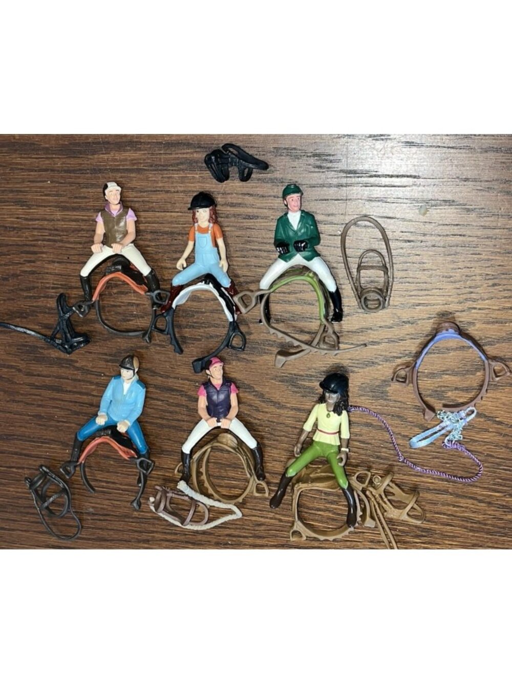 Schleich Horse Club Figure 6 People Girl English Riders Saddles Bridles Lot